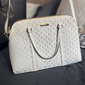 Kate Spade White Perforated Handbag